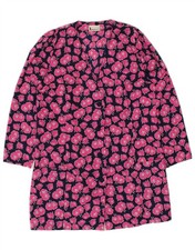 HERMANN LANGE Womens Longline Blazer Jacket UK 16 Large Navy Blue Floral CK59