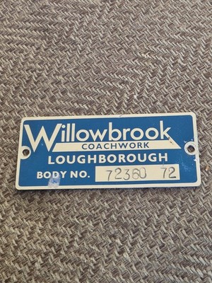 Willowbrook Coachwork Loughborough Bus Chassis Plate No 72360 72 Transport