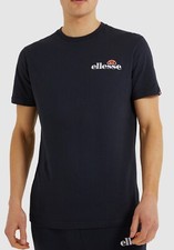 Image of ellesse T-Shirt Voodoo Crew Neck Plain Tee Retro Sports Top Casual Navy Blue