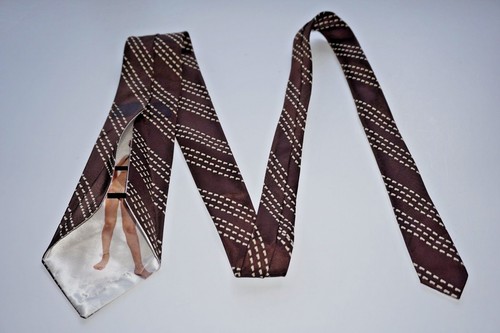 rare vintage mens tie peekaboo hidden nude pin