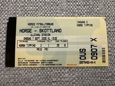 Ticket Stub Norway V Scotland 7th September 2005