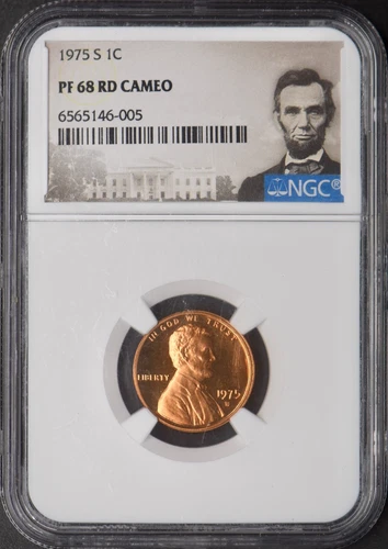 1975-S Lincoln Memorial Cent - NGC PF68 RD Cameo - Portrait Label - ✪COINGIANTS✪