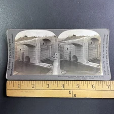 American Concrete Wall Construction Panama Canal Stereoview c1912 Y11232