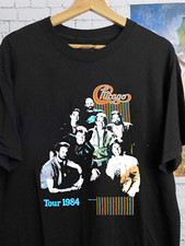 1984 Chicago the Band Concert Tour Gift For Fan Black All Size T-Shirt