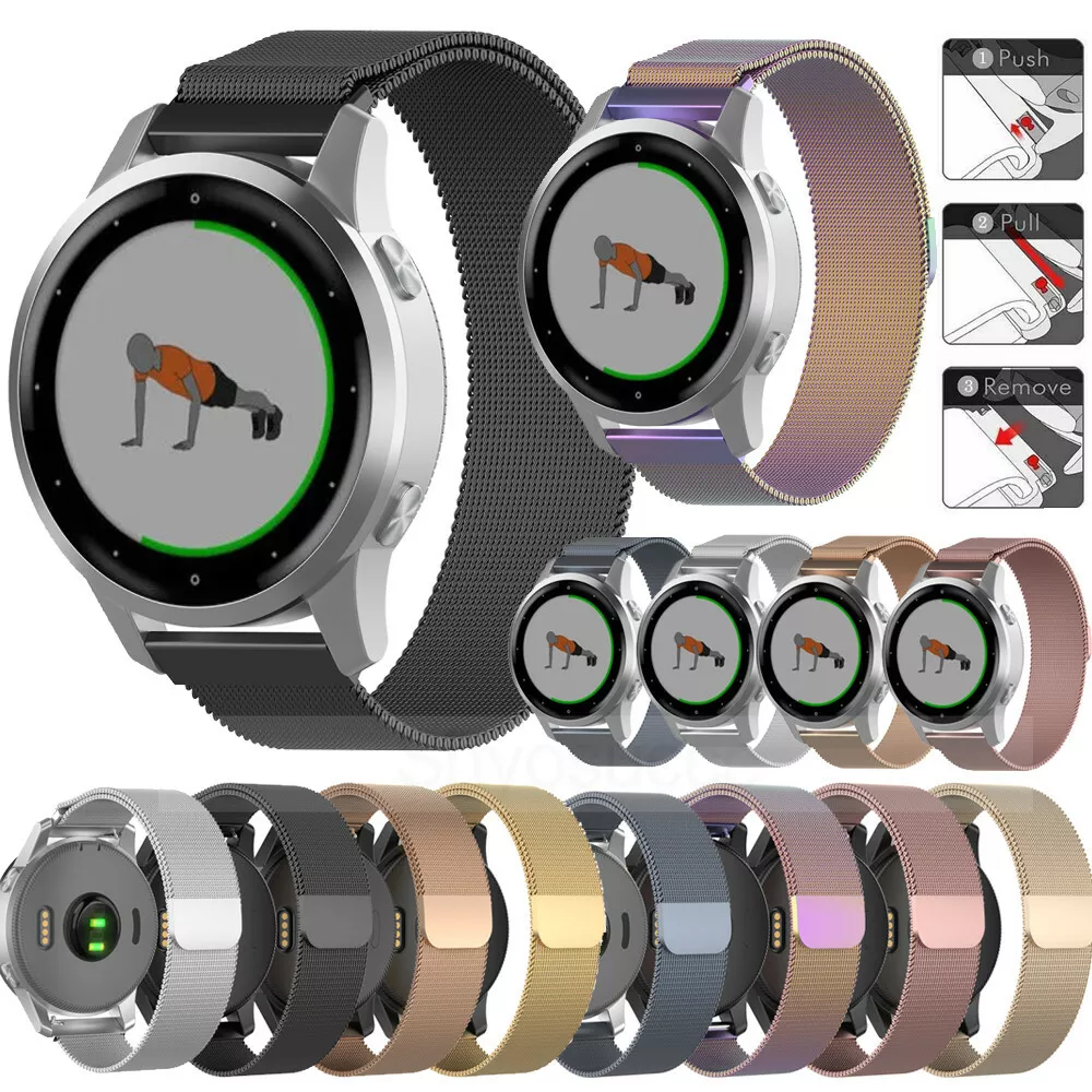 Magnetic Metal Watch Strap Band For Garmin Vivoactive 4S Move 3S