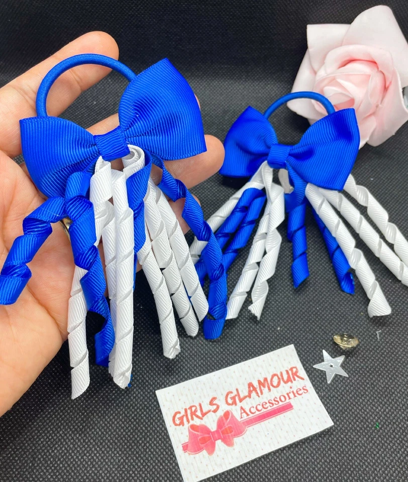 School Royal Blue Hair Korker Ribbon Headband Hairband Hair Tie Band Bow Dress