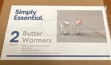 Simply Essential Butter Warmers - White Set Of 2.2 Tea Lights Included