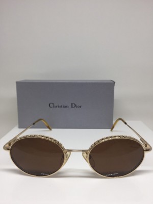 New Vintage Christian Dior Edith Sunglasses C. 43Y Gold New Rare