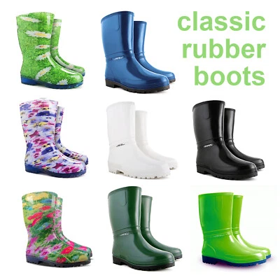 STRONG Rubber Wellington Boots Women Ladies Wellies Waterproof Walking Gardening