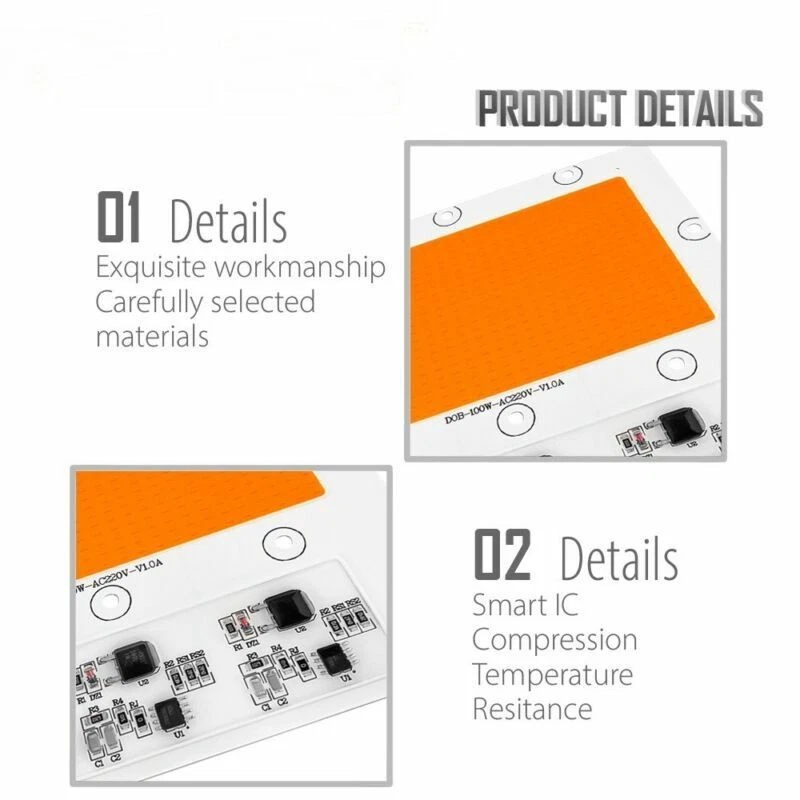 LED 150W COB Flip Chip Matrix Smart IC Waterproof White Warm Cool Full Spectrum - Image 4 of 4