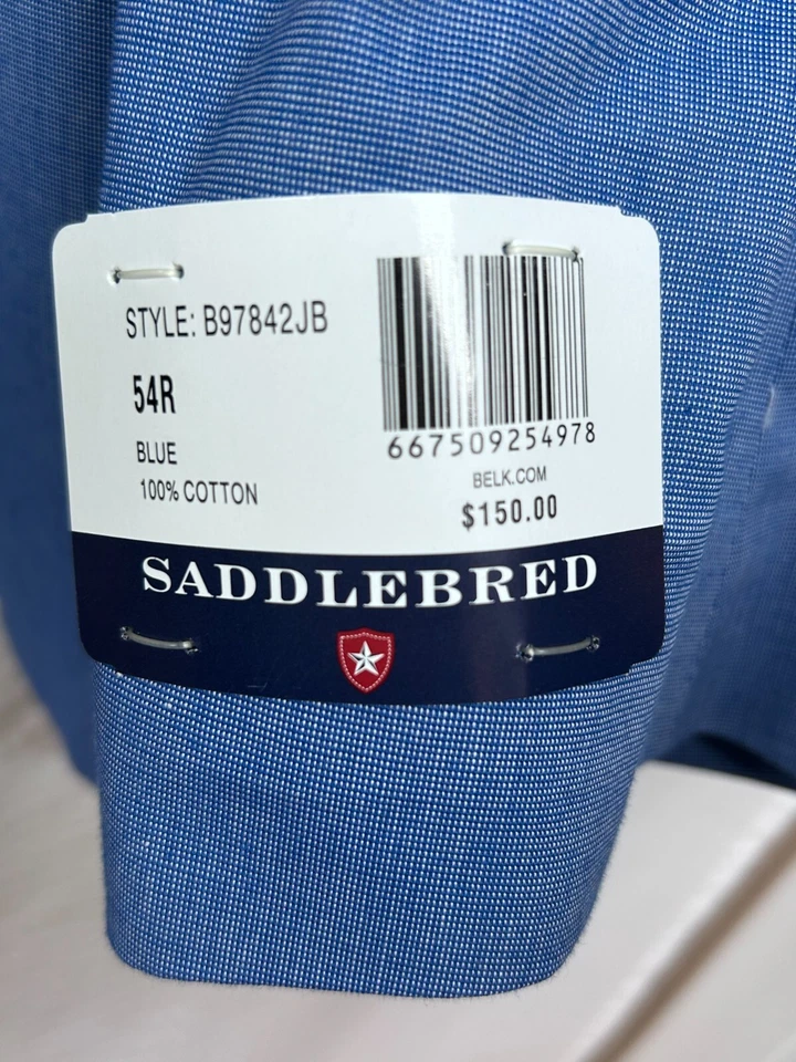 Nuevo abrigo deportivo blazer azul claro 54R talla grande y alto con etiquetas Saddlebred para hombre Foto 4 de 4