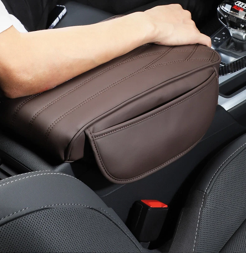 Consola central coche caja almohadilla protectora reposabrazos cojín funda organizador almacenamiento PU Foto 4 de 4