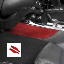 Consola de fibra de carbono real roja tiras de rodilla cubierta embellecedor para Kia Stinger 2018-23
