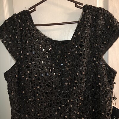 Women's Macy's Adrianna Papell Black Sequin Dress, New, Size 22W | eBay Women's Macy's Adrianna Papell Black Sequin Dress, New, Size 22W | eBay