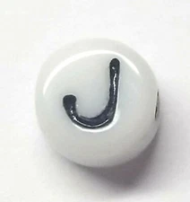  Antique Vintage 1960's 1970's Baby Letter Bead Initial " J " Steampunk #C715