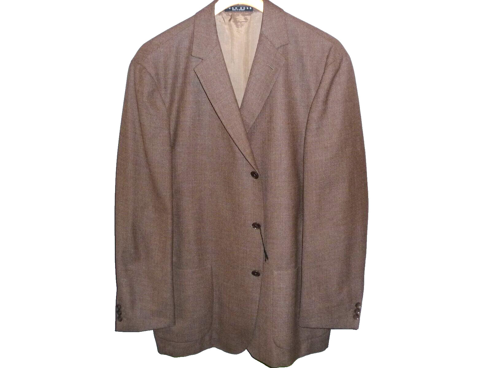 Mens HUGO BOSS Germany Brown Sirrah 3 Button Unlined Blazer Sport Coat NWOT 42R