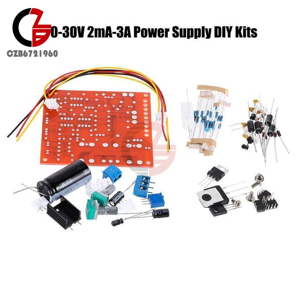 0-30V 2mA-3A Adjustable DC Regulated Power Supply DIY Kit Short with Protection - Image 3 of 4
