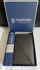 Stafford Essentials Genuine Leather Wallet Trifold Black Supp. 04154-1 31ST1115