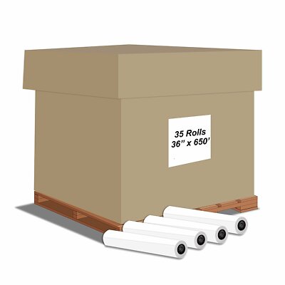 Alliance Wide Format Paper 36''x650'x3'' Bond Engineering 20lb. 92 Bright, 35 Rls