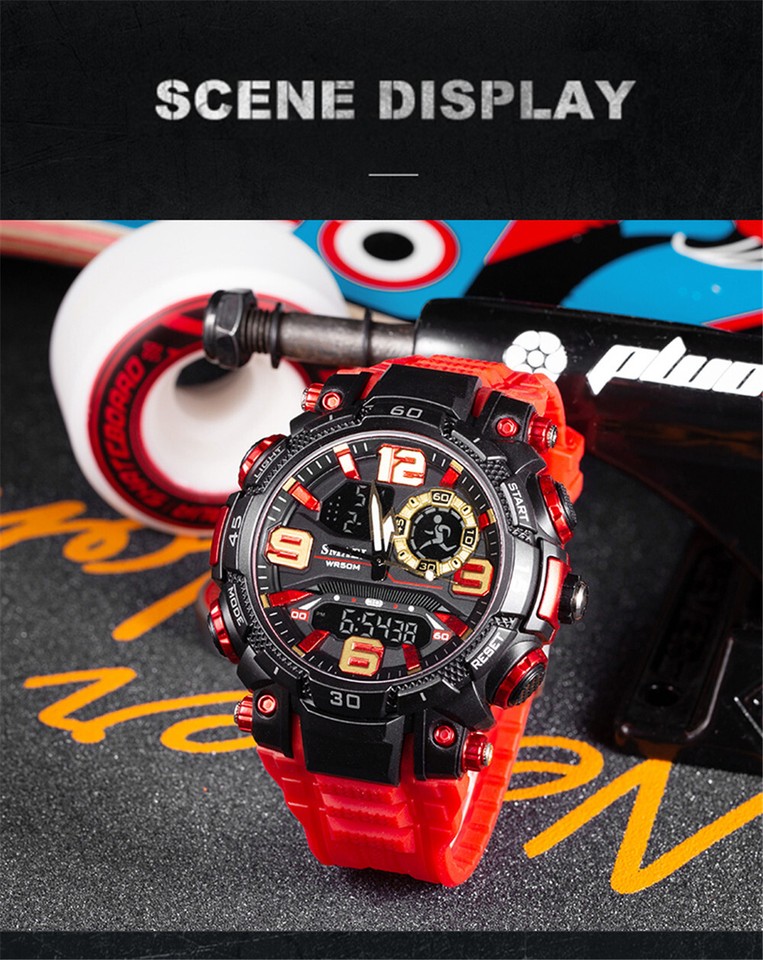 SMAEL Men Watch Digital Quartz Wristwatch LED Electronic Alarm Sport