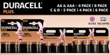 Duracell Plus Power AA AAA D Size C Size Batteries Long Lasting Alkaline Battery