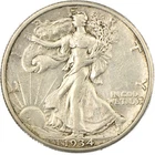 1934-S San Francisco Walking Liberty Silver Half Dollar AU++ CLEANED DETAILS