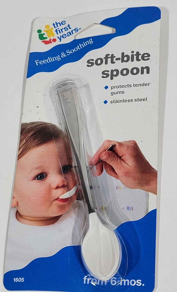 Vintage 1992 The First Years Stainless Steel Soft Bite Baby Spoon - New  No.1605