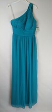 Donna Morgan One Shoulder Gown, Blue Green, Women's 8
