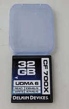 Delkin Devices 32GB CF700X Compact Flash CF Read 105MBs/Write 67MBs UDMA6 W/Case
