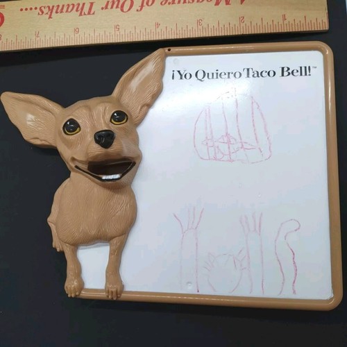 Vintage Cute ¡Yo Quiero Taco Bell! Chihuahua Dog Magnetic Dry Erase Board - 90’s - Picture 4 of 7