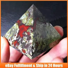Natural Dragon Blood Quartz Crystal Egypt Pyramid Chakra Healing Gems Tower US