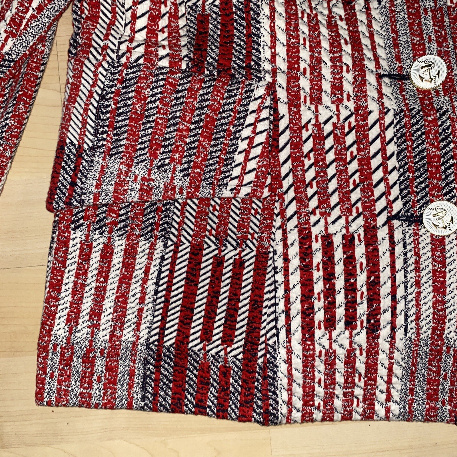 Cabi Small Patchwork Nautical BlazerRed White Nav… - image 13