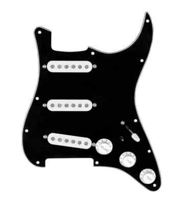 920D Custom ''DG'' Loaded Pickguard  Black / White for Fender Strat Guitar