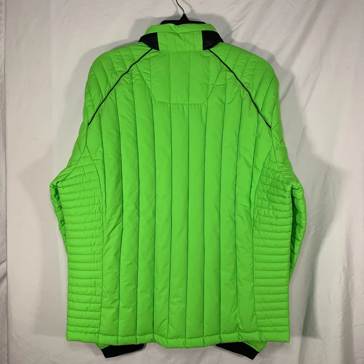 Body Glove Jacket Mens Medium Neon Green Full Zip Primaloft Puffer NEW