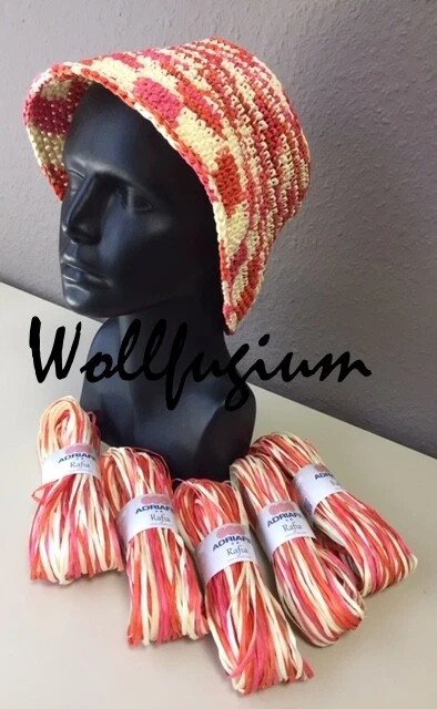 Adriafil Rafia Papiergarn Naturbast Holzfaser 91 Türkis/Jeans/Strohgelb - Bild 2 von 4