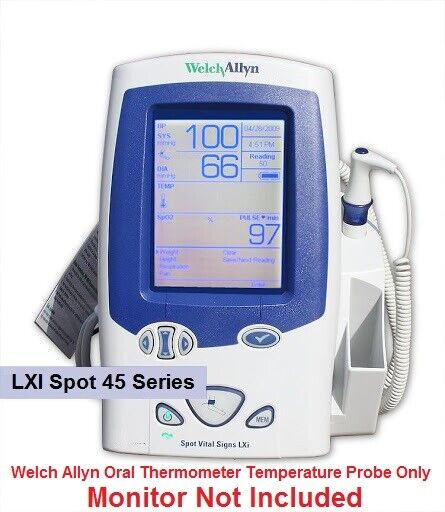 Welch Allyn 4' Oral Thermometer Temperature Probe: 45 LXI Spot Connex 300 Series 100% nowy, wysokiej jakości