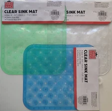 Kitchen Sink Mats 11.6”x10” Clear Silicon Grid Non-Slip Mat 1 Ct/Pk Select Color