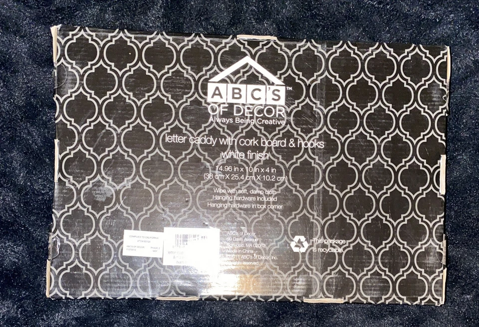 NEW In Box Corkboard Mail Holder with Hooks $39.99 14.96 x 10 x 4 Kohl’s - Image 3 of 3