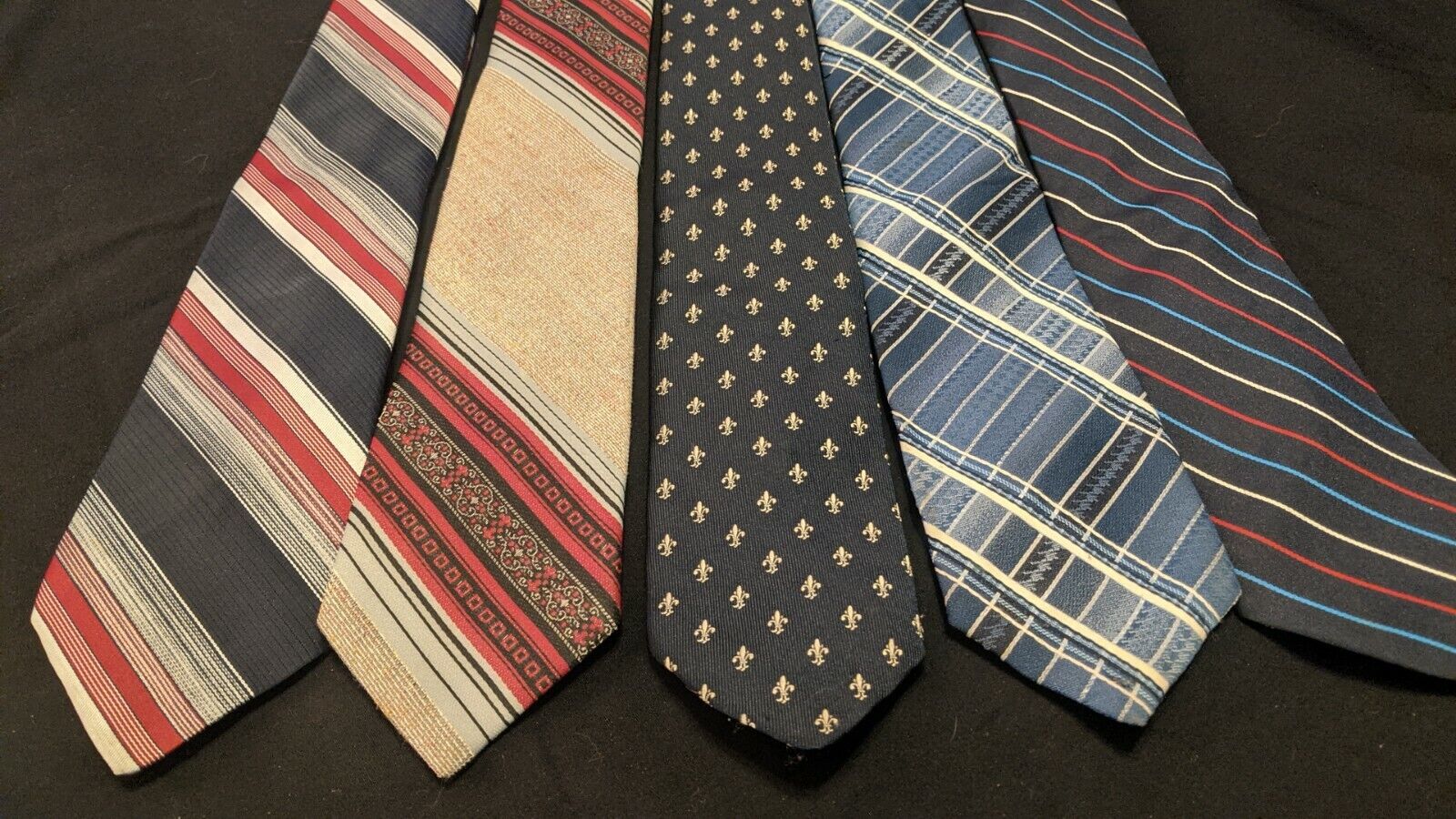 Vintage Ties lot of 5 mens polyester neckties - image 3