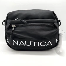 Nautica Crossbody Bean Bag Puffer Shoulder Bag Adult Unisex Black/White Small