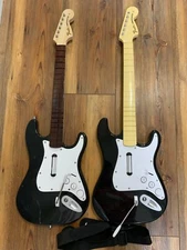 2 Rock Band Guitars playstation  Fender  #822151 + PSGTS2 NO DONGLES untested 