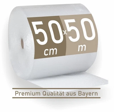 Luftpolsterfolie 50 cm x 50 m Rolle Noppenfolie Verpackungsfolie - Bild 1 von 3