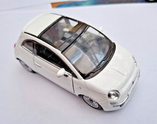 Kinsmart Fiat 500 Pullback Car, Diecast, White B