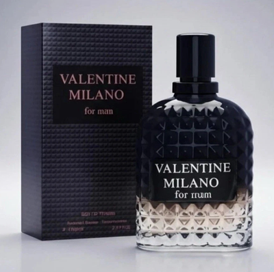 Valentine Milano Black For Man's Perfume Cologne EDP 3.4 FL OZ