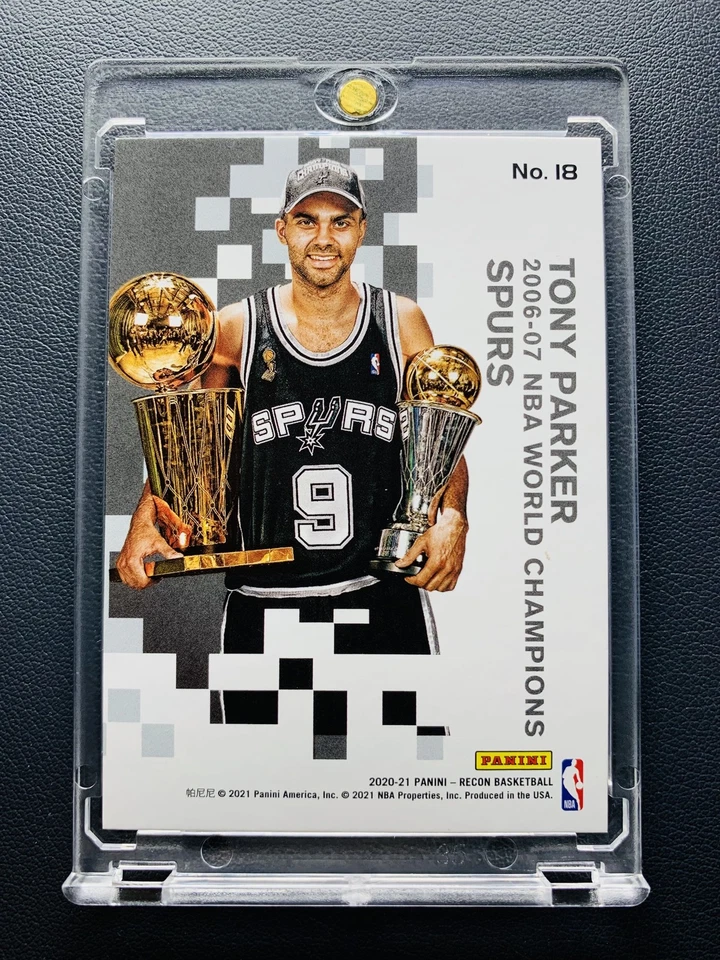 2020-21 Panini Recon Tony Parker Eyes on the Prize Championship Green /5 SSP - Image 2 of 2