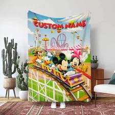 Personalized Disney Mickey And Friends Park Play Fleece Blanket