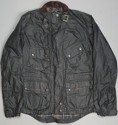 Barbour X Brompton Bromley Wax Waterproof Country Green Coat Jacket Size UK 8
