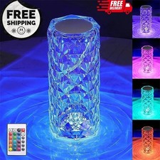 16 color LED Crystal Table Lamp Diamond Rose Night Light Touch W/ Remote Contrl
