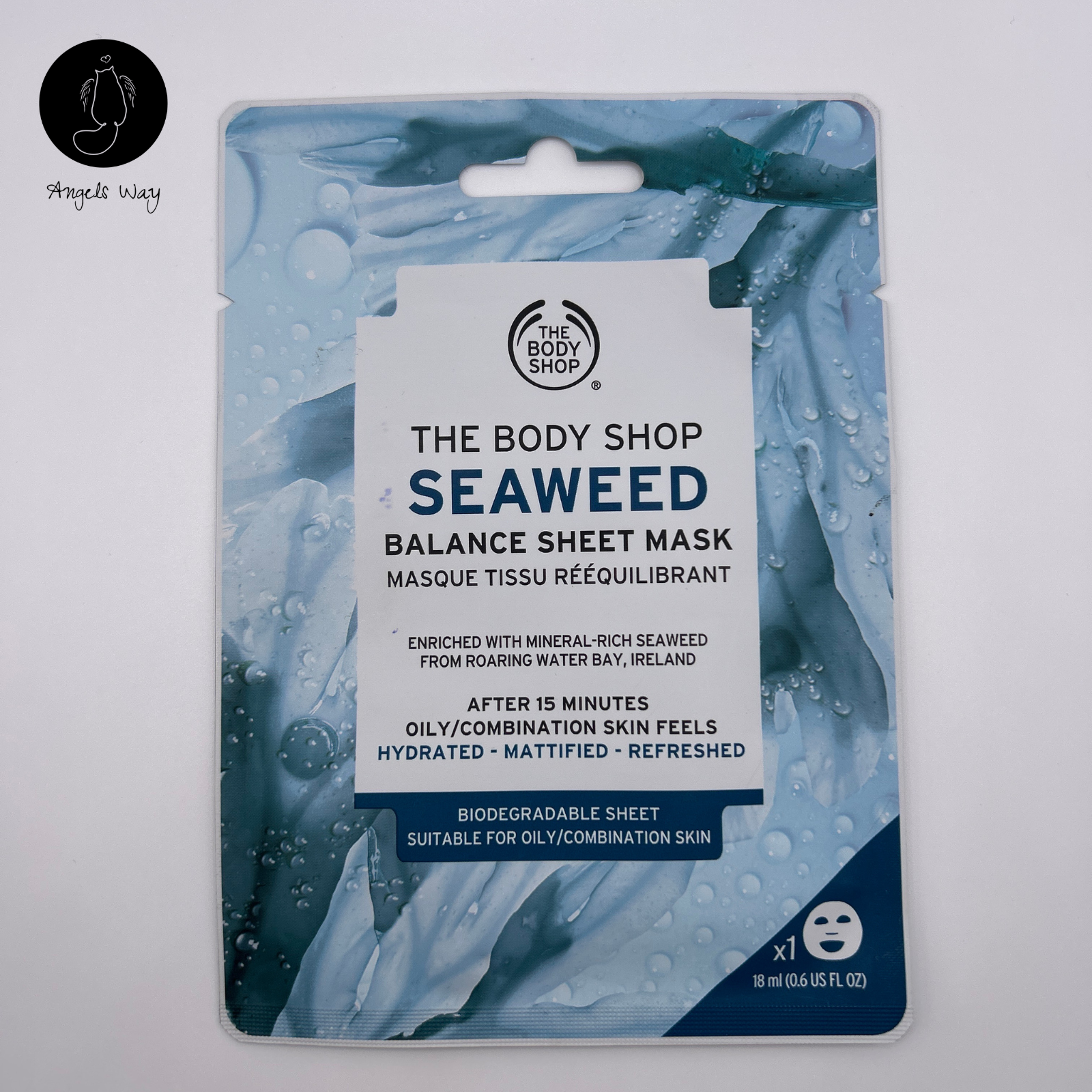 Body Shop Seaweed Sheet Mask 18ml Balance Hydrating Mattifying Oily Skin