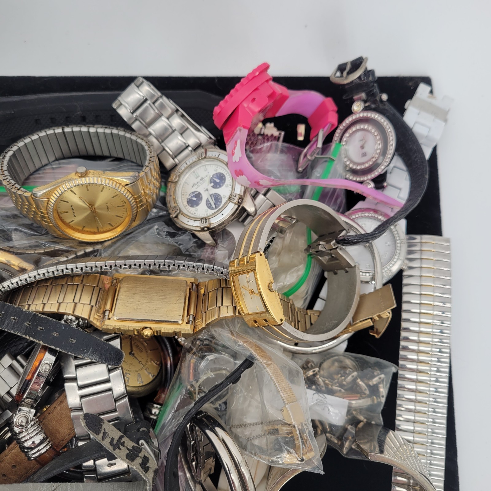 55 Watch Repair Parts Lot-Guess Anne Klein Timex Casio Armitron Mixed Quartz